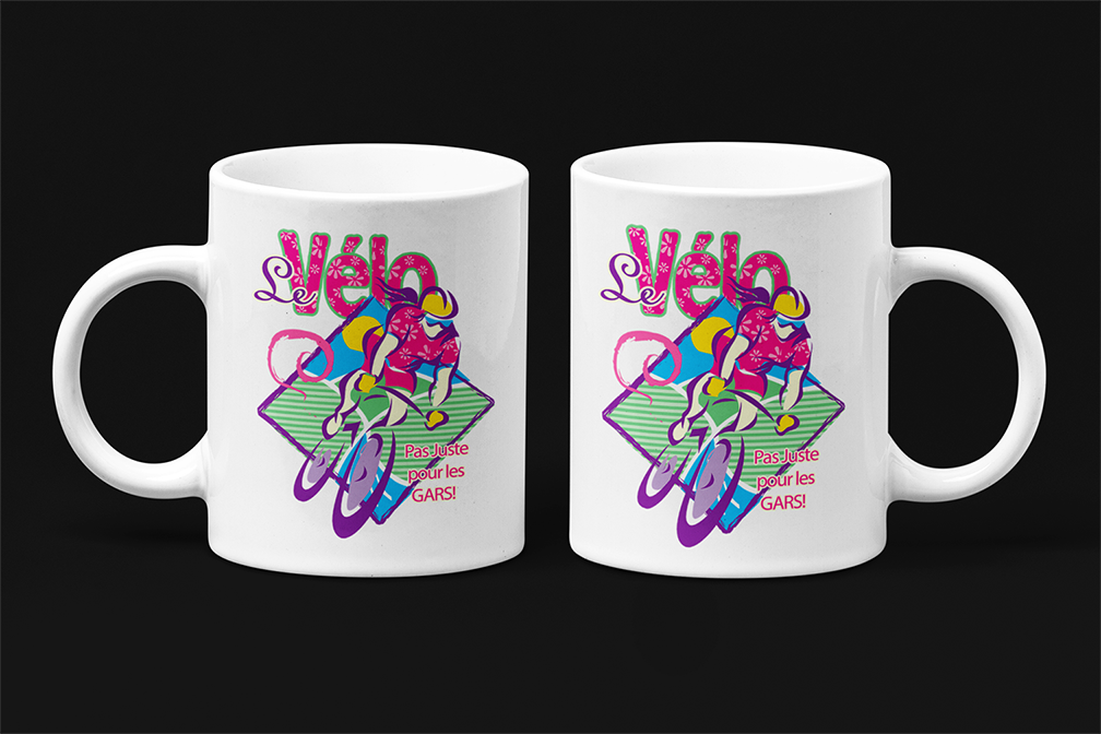 Une tasse cadeau de notre Collection Loisirs et Sports: Le vélo, pas juste pour les gars.