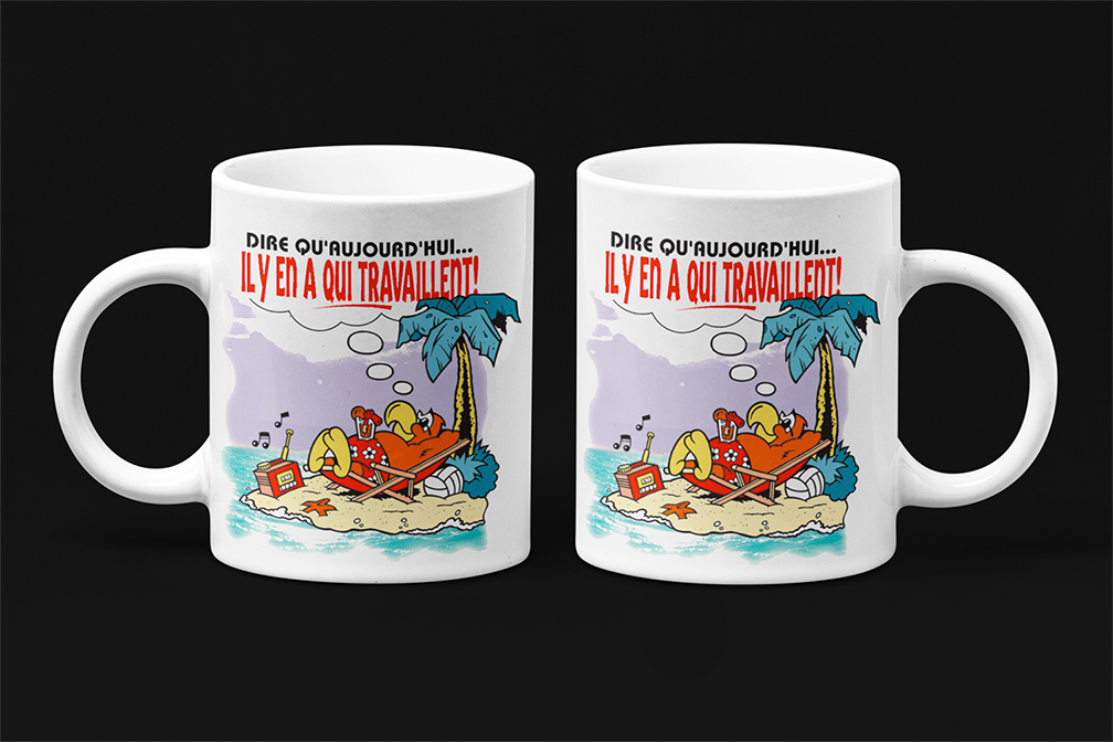 Une tasse humoristique de notre Collection Retraite: Dire qu'aujourd'hui il y en a qui travaillent.