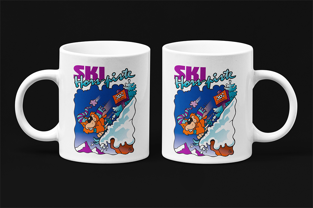 Une tasse cadeau originale de notre Collection Loisirs et Sports: Ski hors piste.