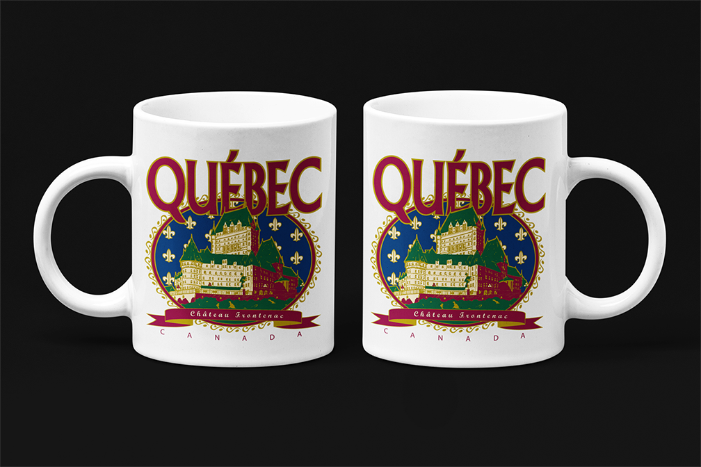 Une tasse souvenir de notre Collection Touristique: Château Frontenac, Ville de Québec, Canada