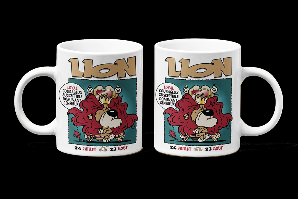 Une tasse cadeau de la collection Zodiaque: Signe astrologique du Lion