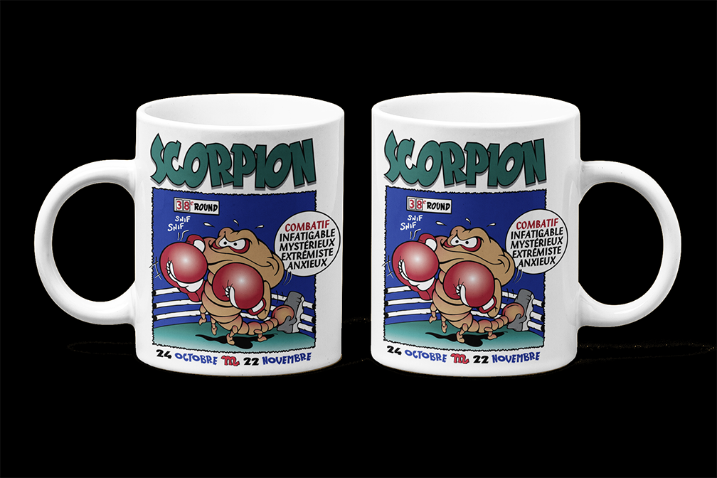Une tasse cadeau de la Collection Zodiaque: Signe astrologique du Scorpion.