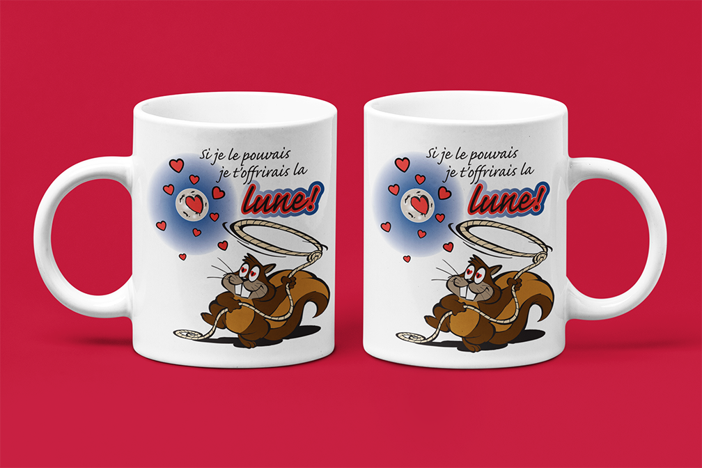 Une tasse cadeau pour la Saint-Valentin. Si je le pouvais je t'offrirais la Lune. St-Valentin
