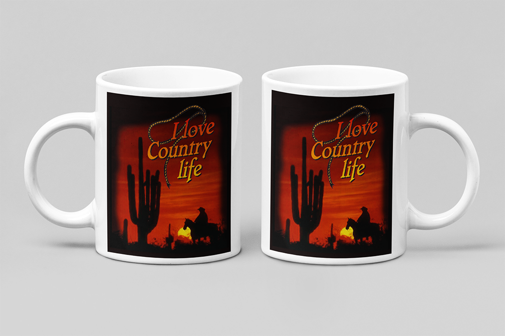 Une tasse cadeau de la Collection Rodéo: I love Country life.