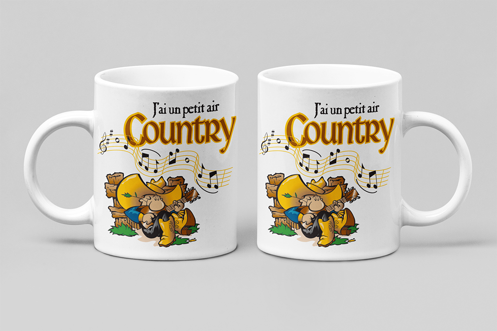 Une tasse cadeau de la Collection Rodéo: J'ai un petit air Country