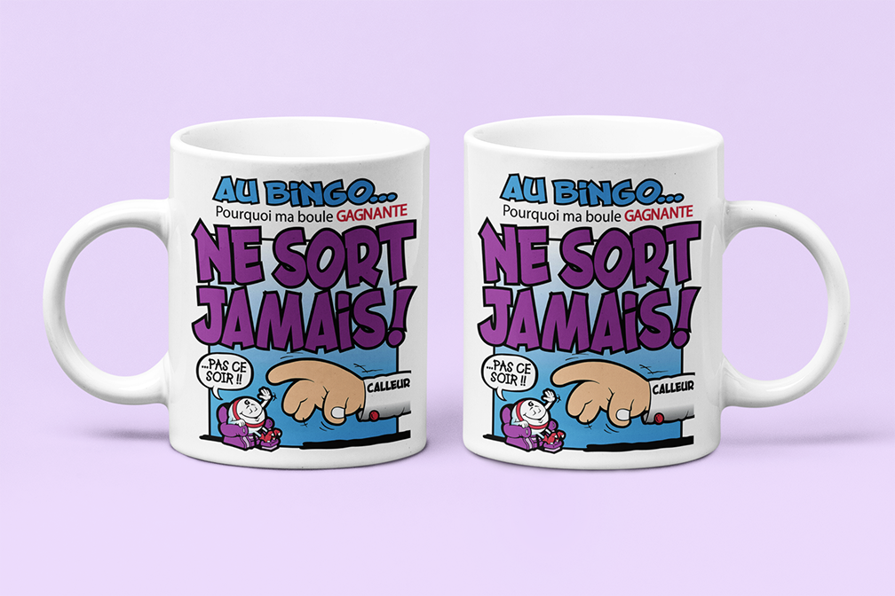 Une tasse cadeau de la Collection Loisirs: Au bingo pourquoi ma boule gagnante ne sort jamais.