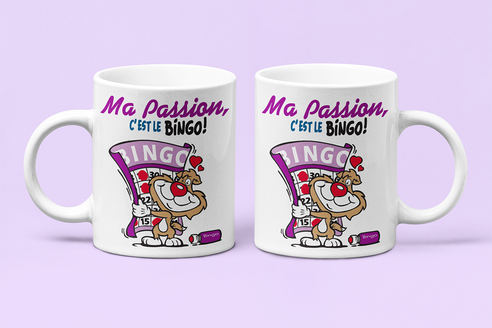 Une tasse cadeau de la Collection Loisirs: Ma passion c'est le Bingo.