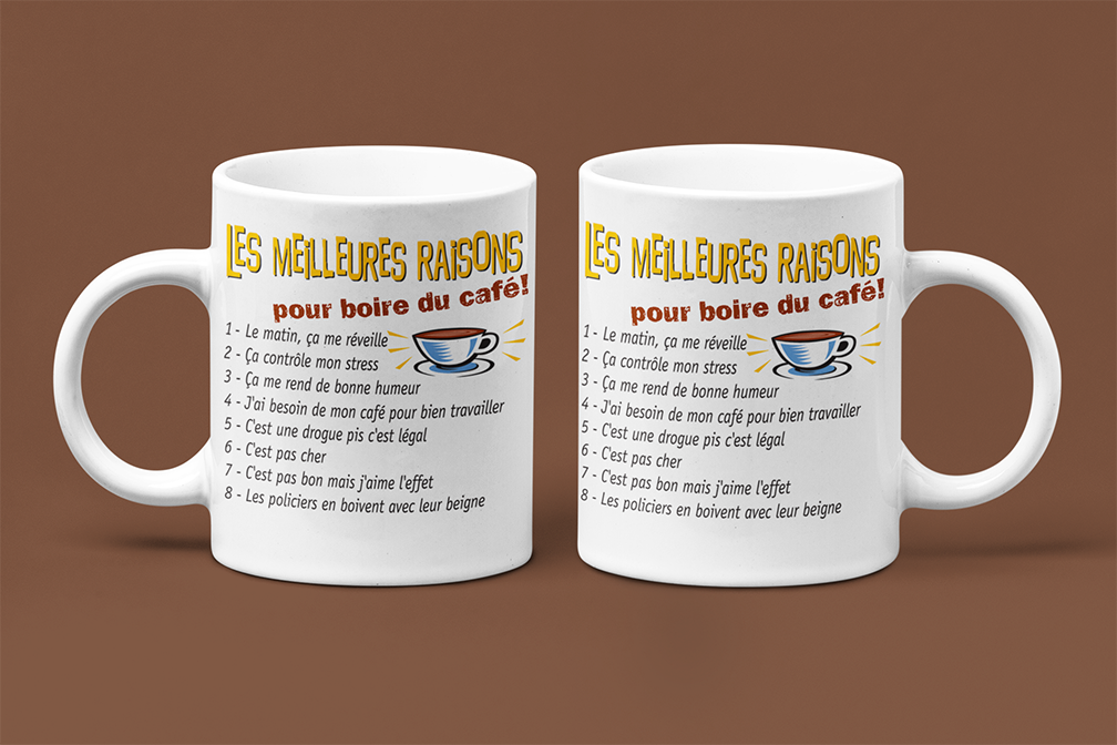 Une tasse cadeau humoristique de la Collection Café. Meilleurs excuses.