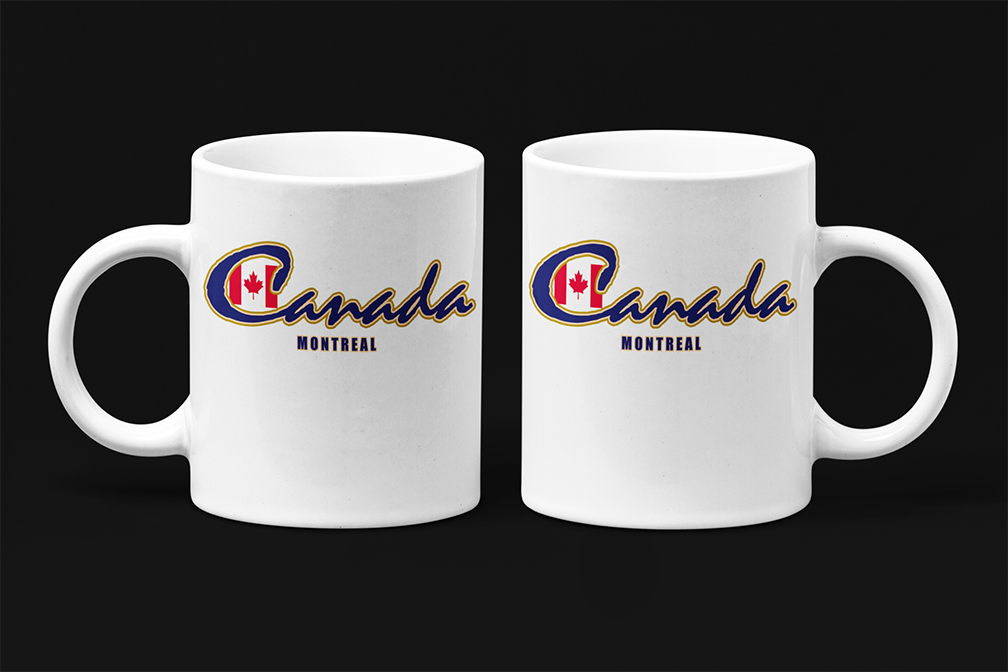 Une tasse à café souvenir de notre Collection Touristique: Montréal, Canada.