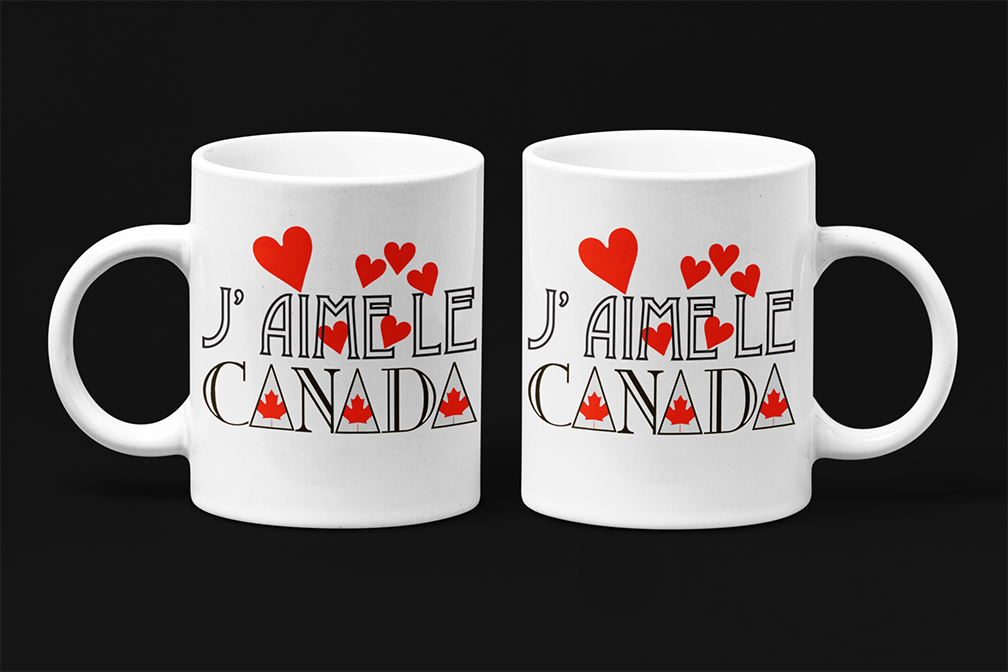 Une tasse cadeau et souvenir de notre Collection Touristique: J'aime le Canada