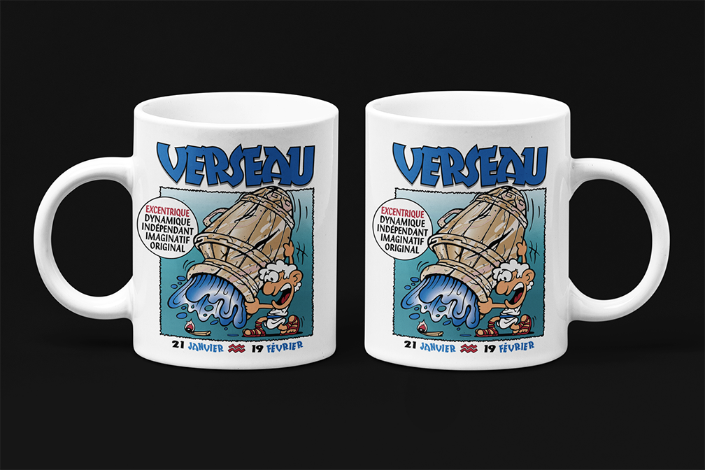 Une tasse cadeau de la Collection Zodiaque: Signe astrologique du Verseau