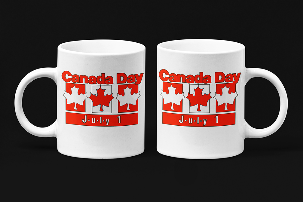 Une tasse à café en anglais de notre Collection Touristique: Canada Day