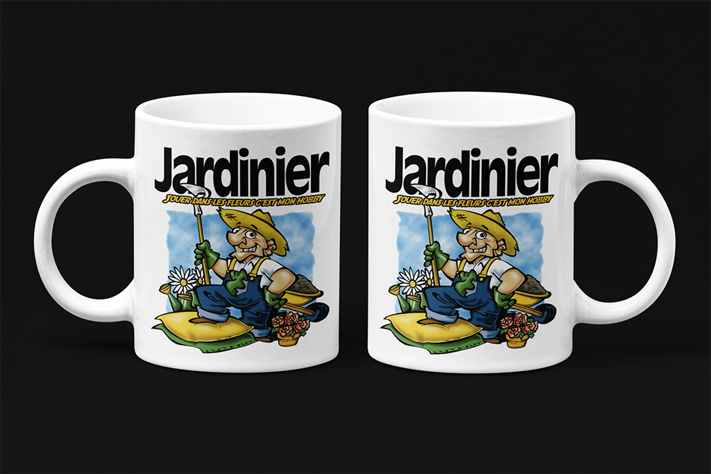 Une tasse cadeau de notre Collection Métier: Jardinier, jouer dans les fleurs c'est mon hobby