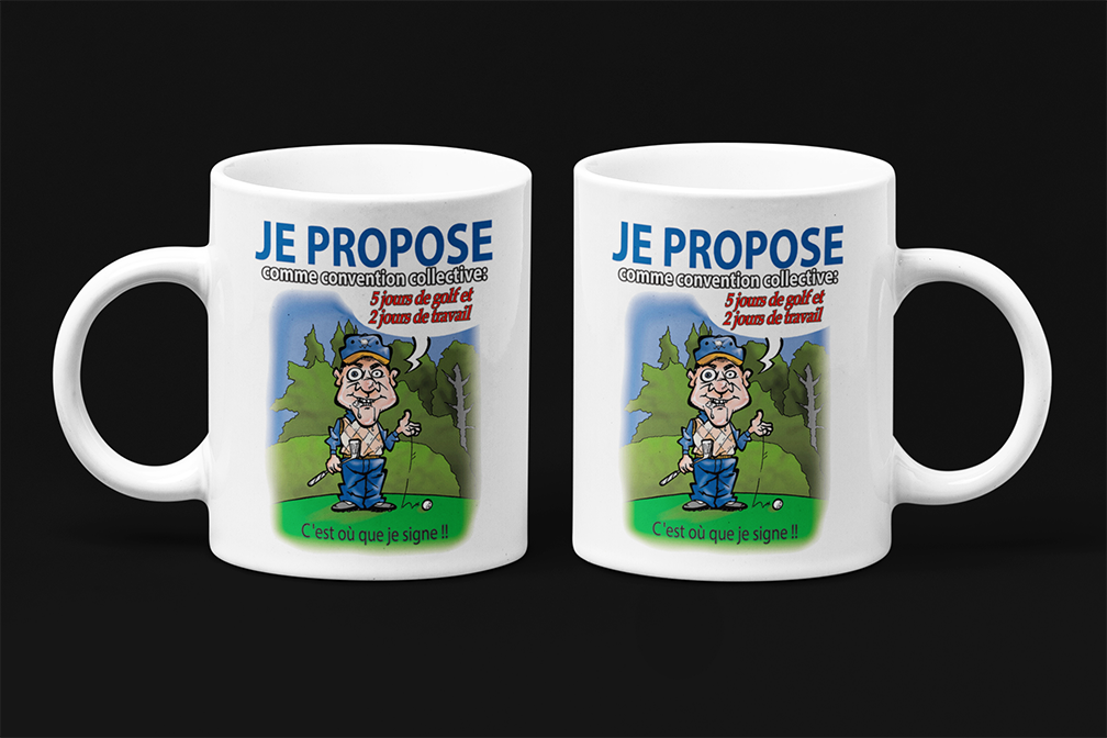 Une tasse cadeau de notre Collection Loisirs et Sports: Jours de golf.