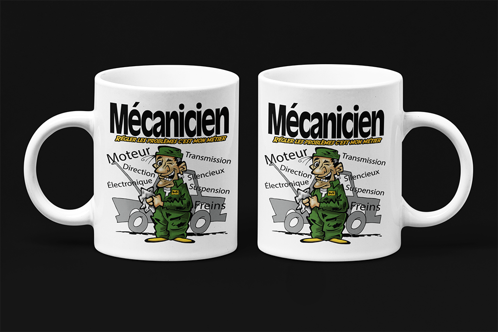 Une tasse cadeau de la Collection Métier: Mécanicien c'est mon métier.