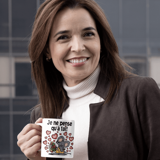 Une tasse cadeau pour la Saint-Valentin: Je ne pense qu'a toi. St-Valentin