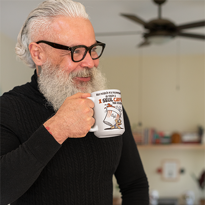 Une tasse cadeau de la Collection Café. Un seul café par jour.
