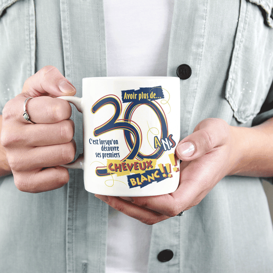 Une tasse pour une personne de plus de 30 ans de notre Collection Anniversaire: 31,32,33,34,35,36,37,38,39