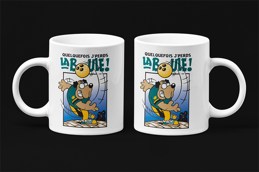 Une tasse originale de notre collection Loisirs et Sports: Quelque fois j' pers la boule.