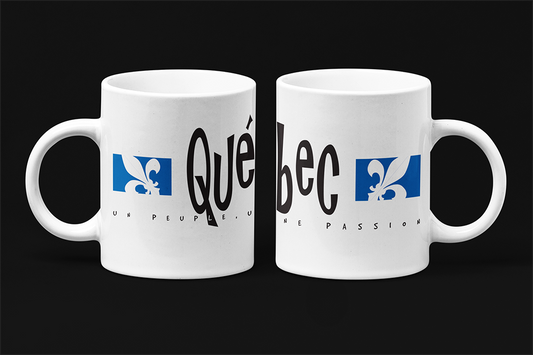 Une tasse cadeau original de notre Collection Touristique: Québec, Un peuple une passion.