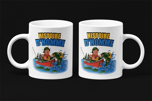 Une tasse humoristique de notre Collection Loisirs et Sports: Histoire d'homme.