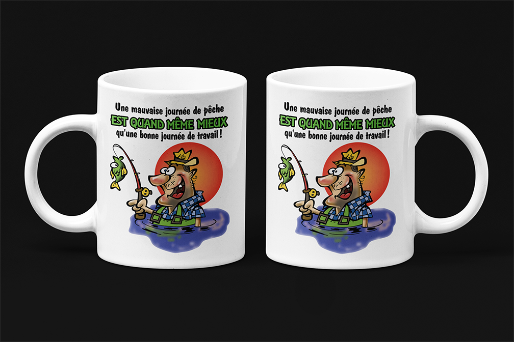 Une tasse comique de notre Collection Loisirs et Sports: Mauvaise journée de pêche