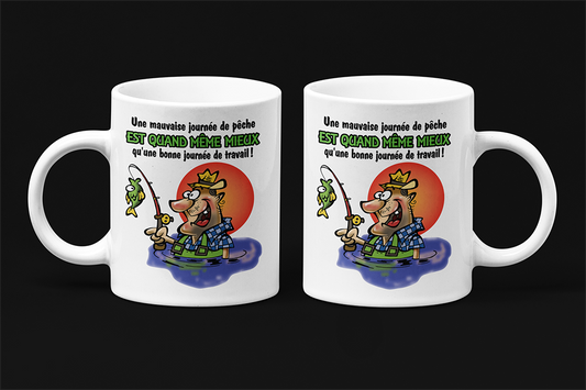 Une tasse comique de notre Collection Loisirs et Sports: Mauvaise journée de pêche