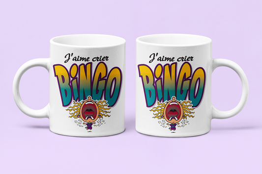 Une tasse cadeau de la Collection Loisirs: J'aime crier Bingo
