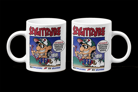 Une tasse cadeau de la Collection Zodiaque: Signe astrologique du Sagittaire.