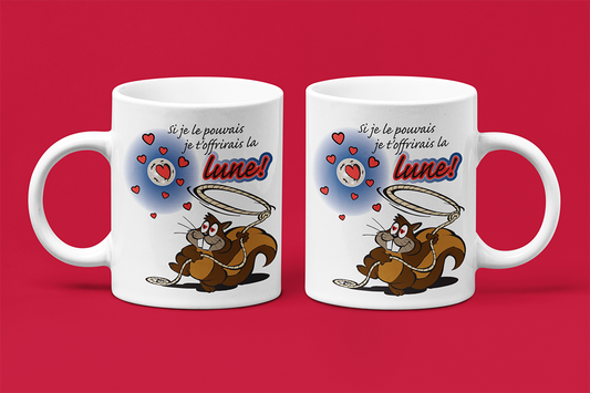 Une tasse cadeau pour la Saint-Valentin. Si je le pouvais je t'offrirais la Lune. St-Valentin