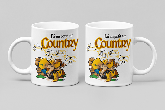 Une tasse cadeau de la Collection Rodéo: J'ai un petit air Country