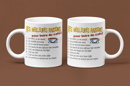 Une tasse cadeau humoristique de la Collection Café. Meilleurs excuses.
