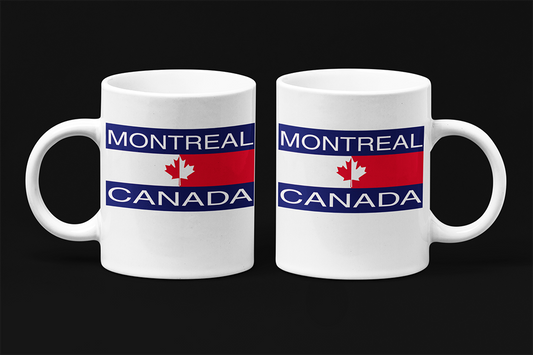 Une tasse à café souvenir de notre Collection Touristique: Ville de Montréal, Canada.