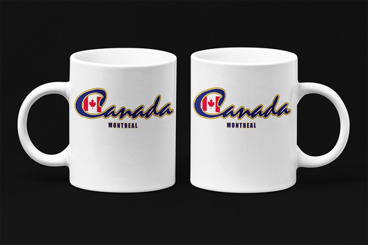 Une tasse à café souvenir de notre Collection Touristique: Montréal, Canada.