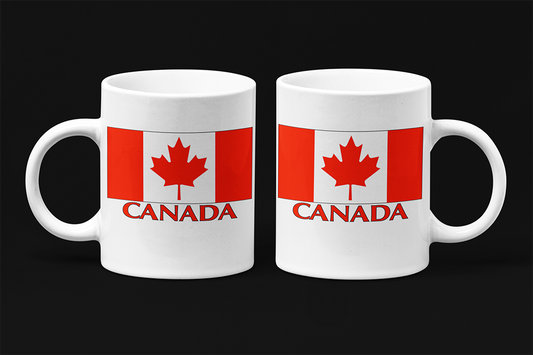 Un tasse à café souvenir de notre Collection Touristique: Drapeau du Canada