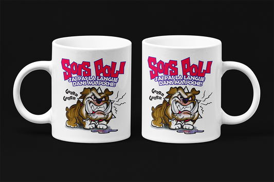 Une tasse cadeau comique de notre Collection Trait de Caractère: Sois poli.