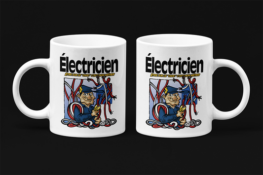 Une tasse cadeau humoristique de la Collection Métier: Électricien
