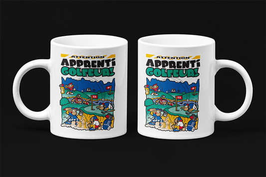 Une tasse comique sur notre Collection Loisirs et Sports: Apprenti golfeur