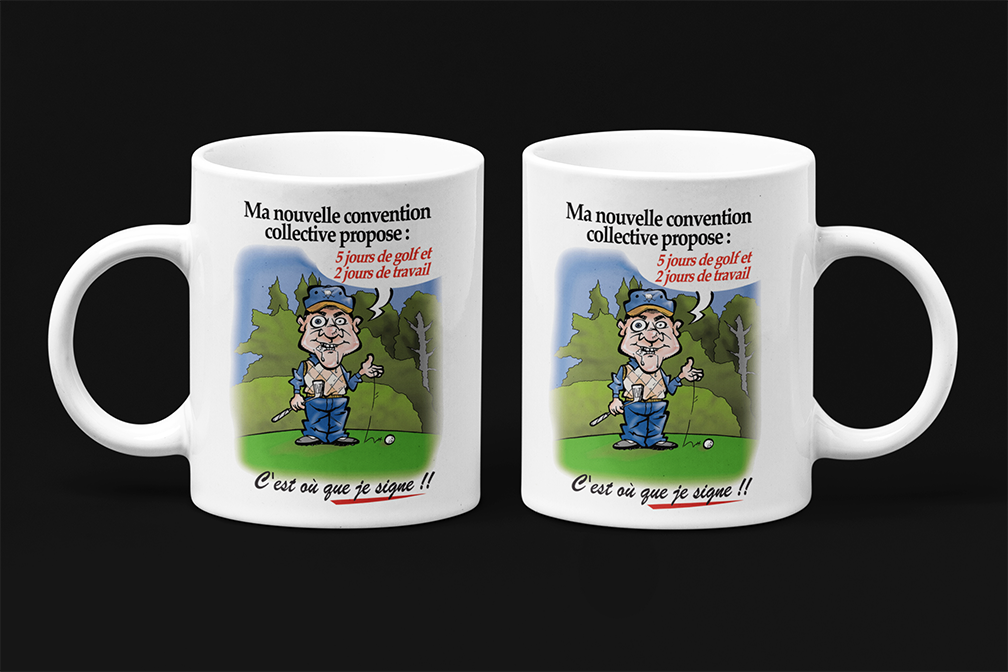 Une tasse cadeau drôle de notre Collection Loisirs et Sports: 5 Jours de Golf