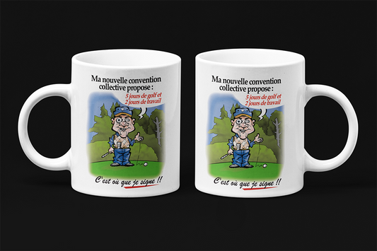 Une tasse cadeau drôle de notre Collection Loisirs et Sports: 5 Jours de Golf