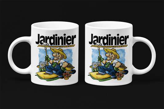 Une tasse cadeau de notre Collection Métier: Jardinier, jouer dans les fleurs c'est mon hobby
